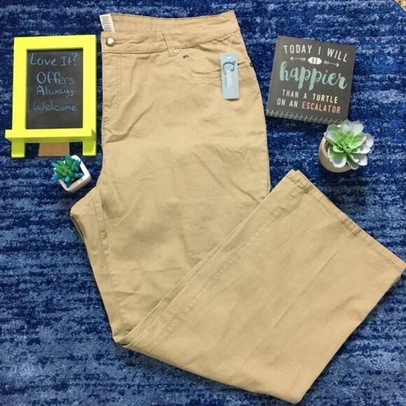 Classic Elements Structured Twill Jeans Tan 22W - Picture 1 of 8